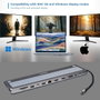 Ewent EW1150 Docking Station USB-C 12 en 1 Gris