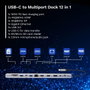 Ewent EW1150 Docking Station USB-C 12 en 1 Gris