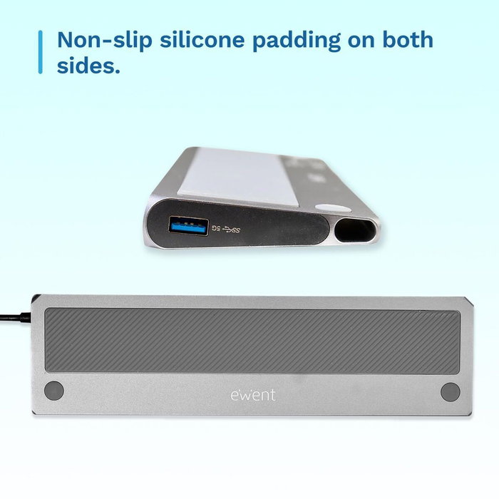 Ewent EW1150 Docking Station USB-C 12 en 1 Gris