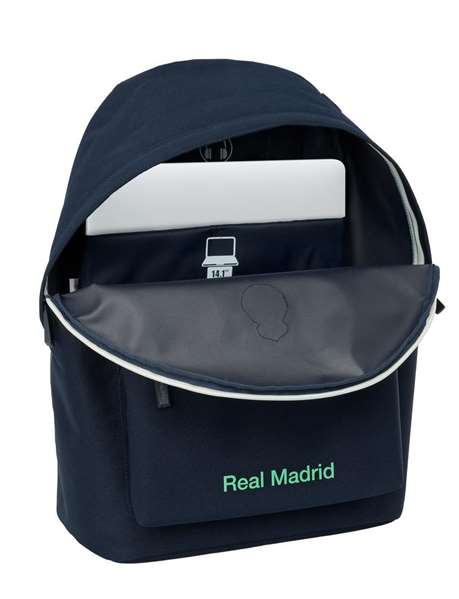 Safta Mochila para portatil 14,1" Real Madrid 2ª equipacion 25/26 - Sac à dos pour ordinateur portable 14,1 pouces 31x41x16 cm