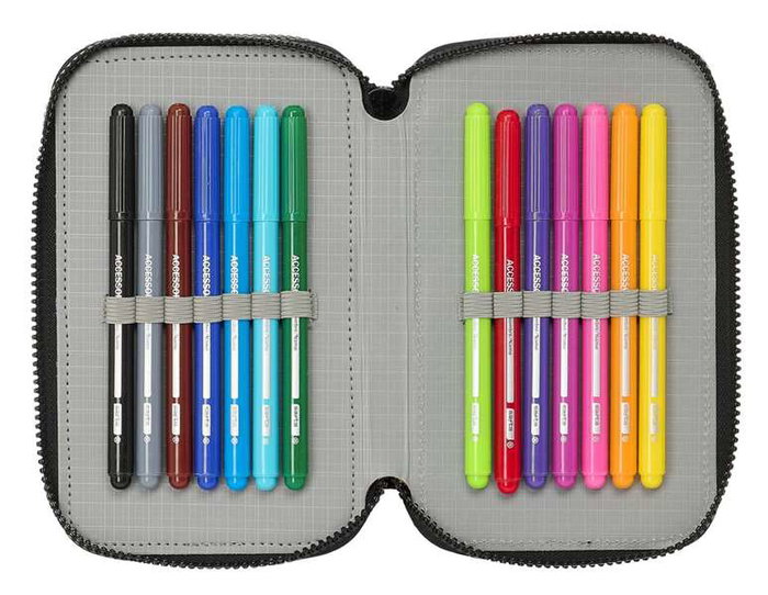 Safta Plumier triple 36 pièces Tortugas Ninja (Tortues Ninja) - Trousse de rangement 3 compartiments 12.5x19.5x5.5 cm pour enfants à partir de 3 ans Safta Plumier triple 36 pièces Tortugas Ninja (Tortues Ninja) - Trousse de rangement 3 compartiments 12.5x19.5x5.5 cm pour enfants à partir de 3 ans