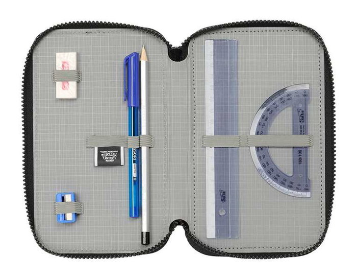 Safta Plumier triple 36 pièces Tortugas Ninja (Tortues Ninja) - Trousse de rangement 3 compartiments 12.5x19.5x5.5 cm pour enfants à partir de 3 ans Safta Plumier triple 36 pièces Tortugas Ninja (Tortues Ninja) - Trousse de rangement 3 compartiments 12.5x19.5x5.5 cm pour enfants à partir de 3 ans