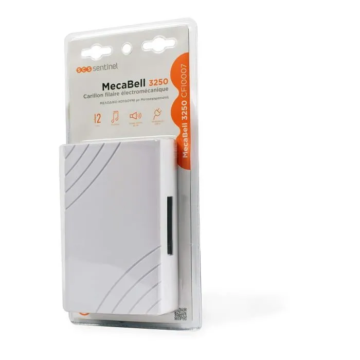 SCS SENTINEL 3250 Carillon filaire avec transformateur intégré - Mélodie 2 notes (ding dong) - 80 dB - Blanc