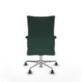 Chaise Albacete confidente Synchro 5 positions Tissu Vert foncé Structure d' aluminium Accoudoir 2D Sans appui-tête Roulettes 65mm pour moquette