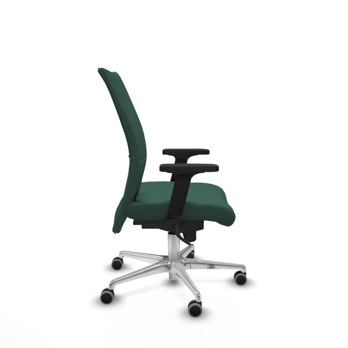 Chaise Albacete confidente Synchro 5 positions Tissu Vert foncé Structure d' aluminium Accoudoir 2D Sans appui-tête Roulettes 65mm pour moquette Chaise Albacete confidente Synchro 5 positions Tissu Vert foncé Structure d' aluminium Accoudoir 2D Sans appui-tête Roulettes 65mm pour moquette