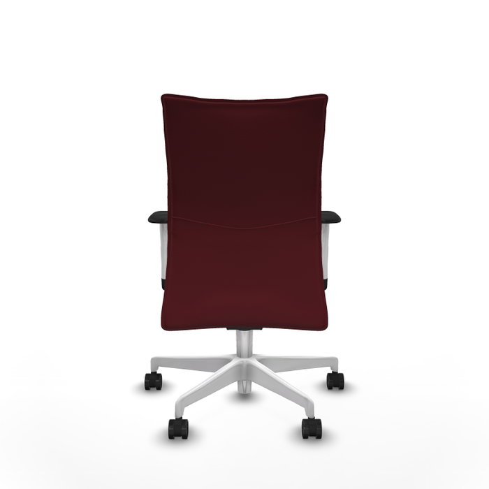 Piqueras Y Crespo Chaise de bureau Albacete confidente, Similicuir Granat, Base Blanche Piqueras Y Crespo Chaise de bureau Albacete confidente, Similicuir Granat, Base Blanche
