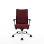 Piqueras Y Crespo Chaise de bureau Albacete confidente, Similicuir Granat, Base Blanche
