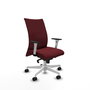 Piqueras Y Crespo Chaise de bureau Albacete confidente, Similicuir Granat, Base Blanche