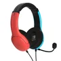 PDP Casque gaming filaire AIRLITE LVL40 Nintendo Switch Licence Officielle Microphone Flexible Bleu Néon Rouge Néon