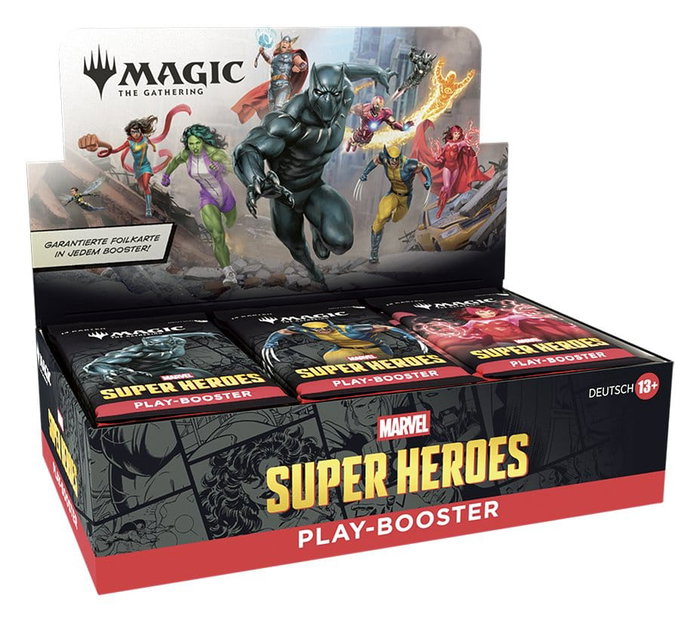 Wizards of the Coast Magic the Gathering Marvel Super Heroes Présentoir de 30 Boosters (Allemand) Wizards of the Coast Magic the Gathering Marvel Super Heroes Présentoir de 30 Boosters (Allemand)