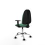 PIQUERAS Y CRESPO Chaise de bureau Algarra, Vert émeraude, Base chromée
