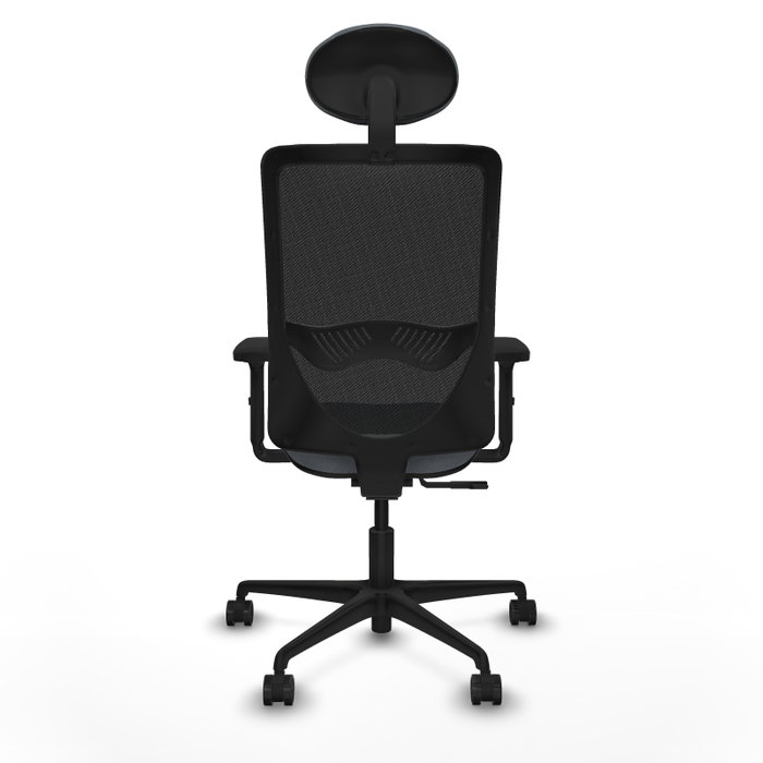 PIQUERAS Y CRESPO Chaise Zulema Synchro Gris et Noir avec Appui-tête et Accoudoirs 2D