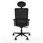 PIQUERAS Y CRESPO Chaise Zulema Synchro Gris et Noir avec Appui-tête et Accoudoirs 2D