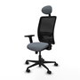 PIQUERAS Y CRESPO Chaise Zulema Synchro Gris et Noir avec Appui-tête et Accoudoirs 2D