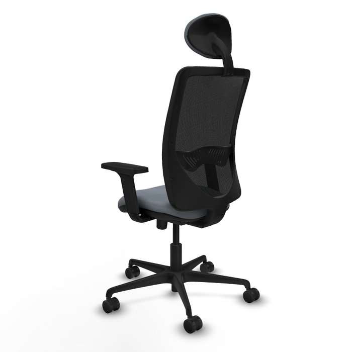 PIQUERAS Y CRESPO Chaise Zulema Synchro Gris et Noir avec Appui-tête et Accoudoirs 2D