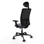 PIQUERAS Y CRESPO Chaise Zulema Synchro Gris et Noir avec Appui-tête et Accoudoirs 2D
