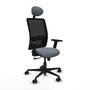 PIQUERAS Y CRESPO Chaise Zulema Synchro Gris et Noir avec Appui-tête et Accoudoirs 2D