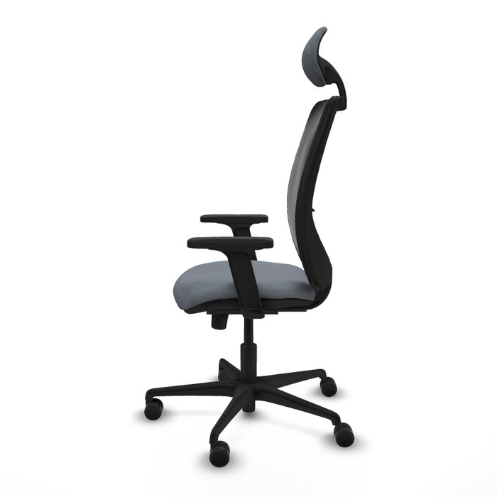 PIQUERAS Y CRESPO Chaise Zulema Synchro Gris et Noir avec Appui-tête et Accoudoirs 2D