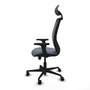 PIQUERAS Y CRESPO Chaise Zulema Synchro Gris et Noir avec Appui-tête et Accoudoirs 2D