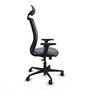 PIQUERAS Y CRESPO Chaise Zulema Synchro Gris et Noir avec Appui-tête et Accoudoirs 2D