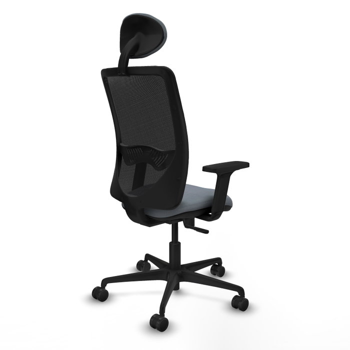 PIQUERAS Y CRESPO Chaise Zulema Synchro Gris et Noir avec Appui-tête et Accoudoirs 2D
