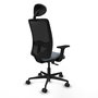 PIQUERAS Y CRESPO Chaise Zulema Synchro Gris et Noir avec Appui-tête et Accoudoirs 2D