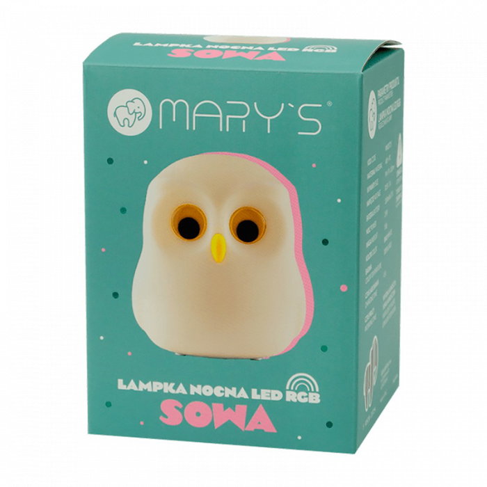Mary´S Lámpara nocturna LED RGB rechargeable modèle hibou Mary´S Lámpara nocturna LED RGB rechargeable modèle hibou