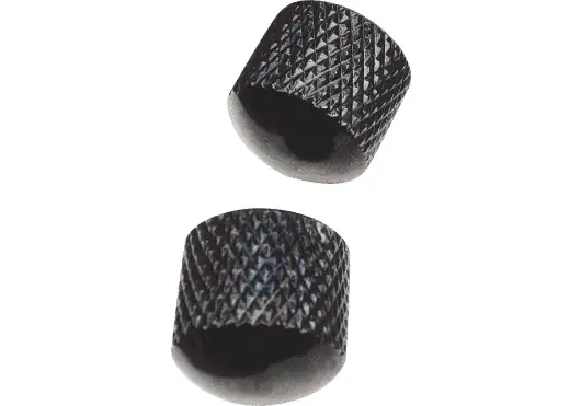 YELLOWPTS Set de 2 Boutons Métalliques Style Fender - Noir YELLOWPTS Set de 2 Boutons Métalliques Style Fender - Noir