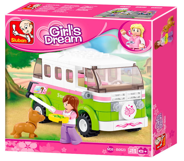 SLUBAN - Furgoneta Girls Dream M38-B0523 - Jeu de Construction 158 Pièces avec Personnage - Version Espagnole - Jouet Enfant +6 Ans