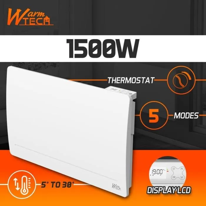 Warm Tech Radiateur fixe à inertie fonte 1500 W WTFURIUS15 Blanc Warm Tech Radiateur fixe à inertie fonte 1500 W WTFURIUS15 Blanc