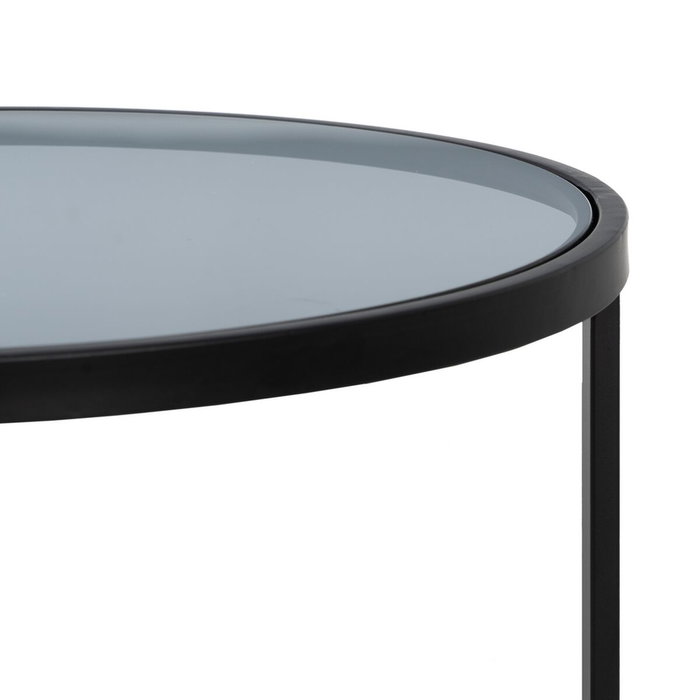 BigBuy Home Table d'appoint Noir Naturel Verre Fer BigBuy Home Table d'appoint Noir Naturel Verre Fer
