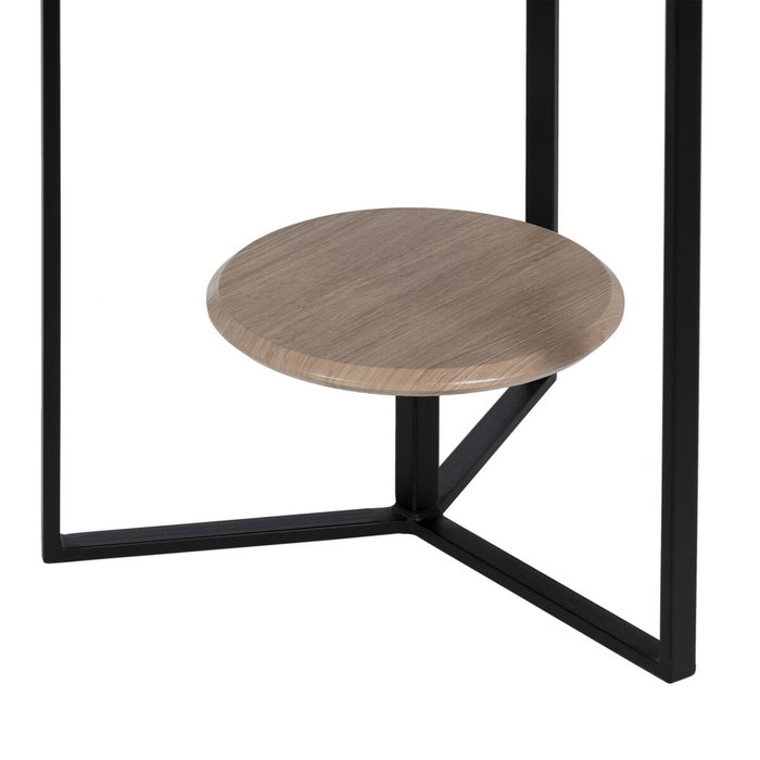 BigBuy Home Table d'appoint Noir Naturel Verre Fer BigBuy Home Table d'appoint Noir Naturel Verre Fer