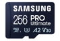 Samsung MB-MY256SA PRO Ultimate Carte Mémoire MicroSDXC 256 Go Adaptateur SD U3 V30 A2