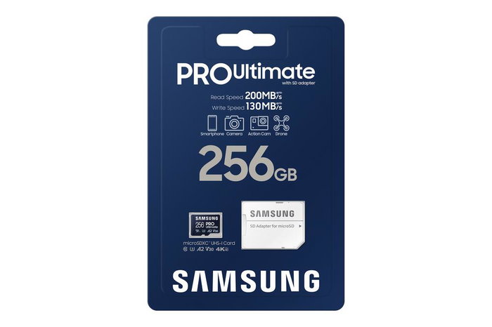 Samsung MB-MY256SA PRO Ultimate Carte Mémoire MicroSDXC 256 Go Adaptateur SD U3 V30 A2