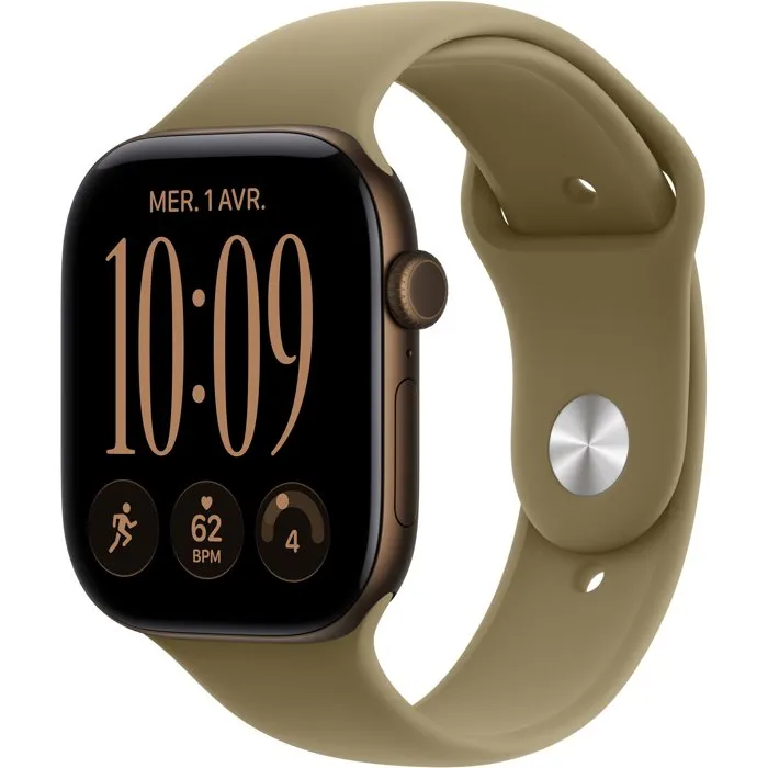 Apple Watch Series 12 GPS - 46mm - Boîtier Dark Bronze Aluminium - Bracelet Olive Sport Band - M/L Apple Watch Series 12 GPS - 46mm - Boîtier Dark Bronze Aluminium - Bracelet Olive Sport Band - M/L