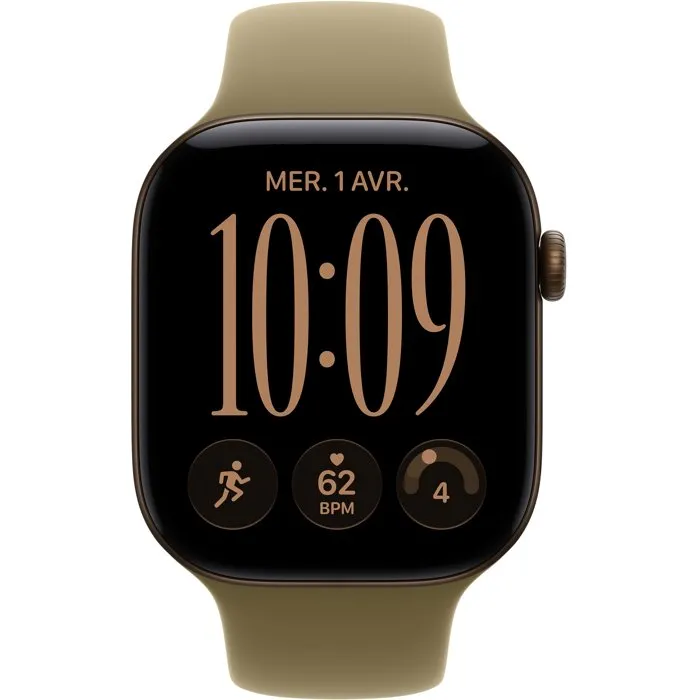 Apple Watch Series 12 GPS - 46mm - Boîtier Dark Bronze Aluminium - Bracelet Olive Sport Band - M/L Apple Watch Series 12 GPS - 46mm - Boîtier Dark Bronze Aluminium - Bracelet Olive Sport Band - M/L