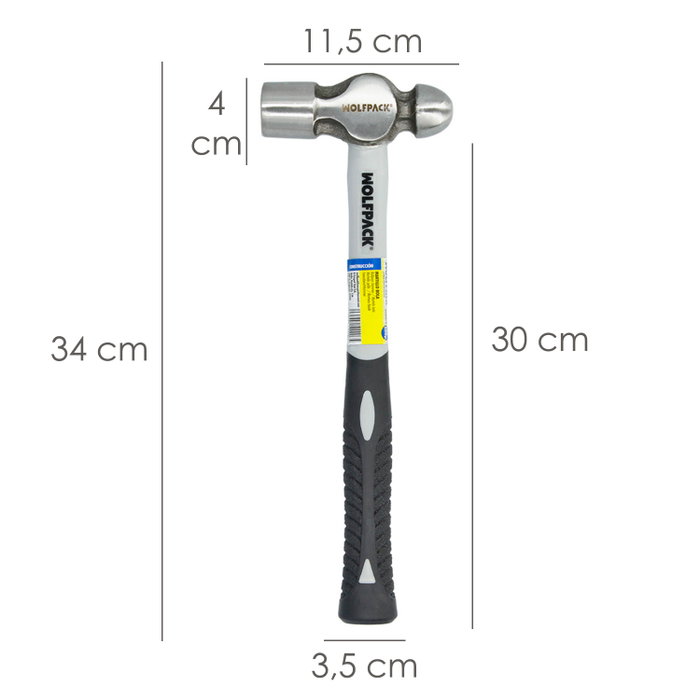 WOLFPACK LINEA PROFESIONAL Martillo de bola 650g avec manche en fibre de verre WOLFPACK LINEA PROFESIONAL Martillo de bola 650g avec manche en fibre de verre