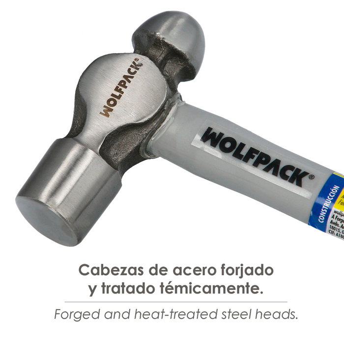WOLFPACK LINEA PROFESIONAL Martillo de bola 650g avec manche en fibre de verre WOLFPACK LINEA PROFESIONAL Martillo de bola 650g avec manche en fibre de verre