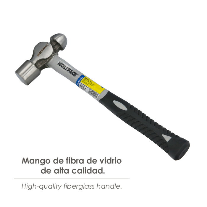 WOLFPACK LINEA PROFESIONAL Martillo de bola 650g avec manche en fibre de verre WOLFPACK LINEA PROFESIONAL Martillo de bola 650g avec manche en fibre de verre