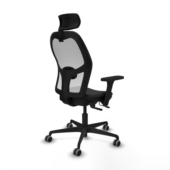Piqueras y Crespo Chaise de Bureau Jorquera Noir et Blanc avec Appui-tête et Bras 3D