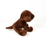 DEQUBE Peluche Labrador chocolat assis 12 cm, référence 939D00254 Bocalan