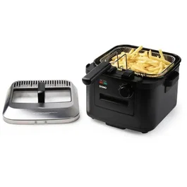Domo DO545FR Friteuse 4L 2000W, Température Réglable 130-190°C, Technologie Zone Froide, Couvercle Inox avec Fenêtre