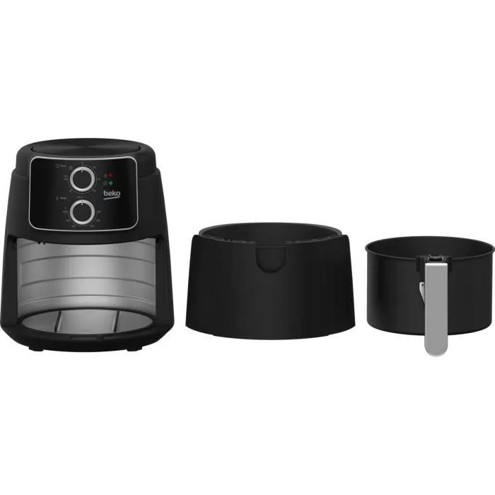 Beko FRL2242B Friteuse sans huile multifonction 3.9 L (0.8 kg frites) 1500 W Noir avec minuteur et sécurité coupe-circuit