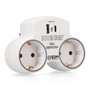 Edm Adaptateur 2 prises 2P+T Schuko avec 2 USB (A+C) 5V DC 2.1A 10,5 W 3680 W / 230 V Blanc 112 x 39,5 x 80 mm