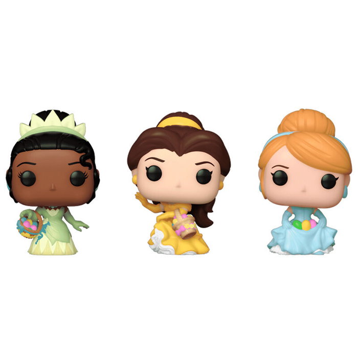 FUNKO Blister 3 figurines Carrot Pocket POP Disney Princesas Cendrillon Tiana Belle