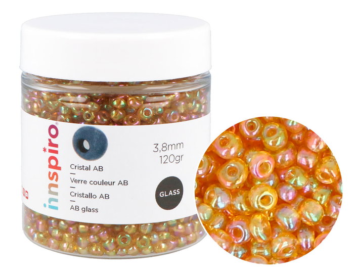 Innspiro Rocaille de vidrio aurora boreale oro viejo 3,8mm 120g Innspiro Rocaille de vidrio aurora boreale oro viejo 3,8mm 120g