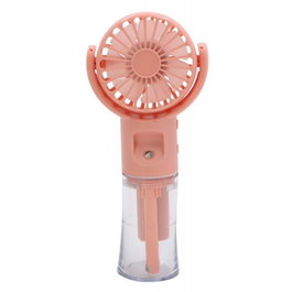 Thulos TH-MFN-01 Mini ventilateur portable avec brumisateur, 4 vitesses, rechargeable, couleur rose