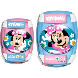 Disney - Minnie - Coudières et Genouillères - Taille Unique avec Sangles Élastiques et Système Scratch - Rose - 2 Paires