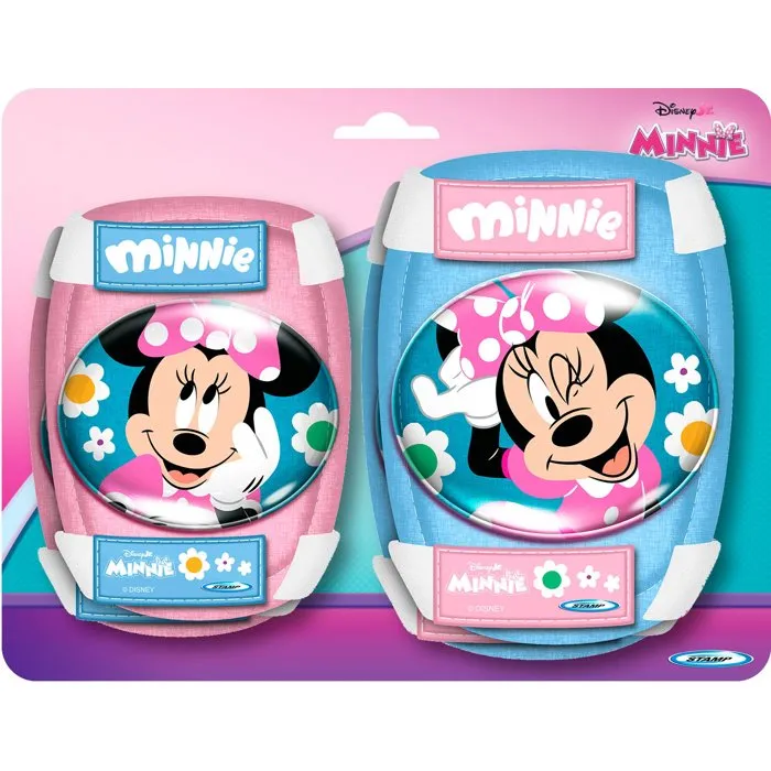Disney - Minnie - Coudières et Genouillères - Taille Unique avec Sangles Élastiques et Système Scratch - Rose - 2 Paires