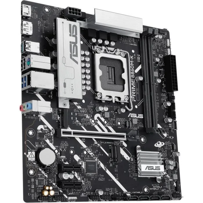 ASUS PRIME B860M-K - Carte mère micro ATX Intel B860 Socket LGA 1851, DDR5, M.2, SATA III, 2.5 GbE, pour Intel Core Ultra 2